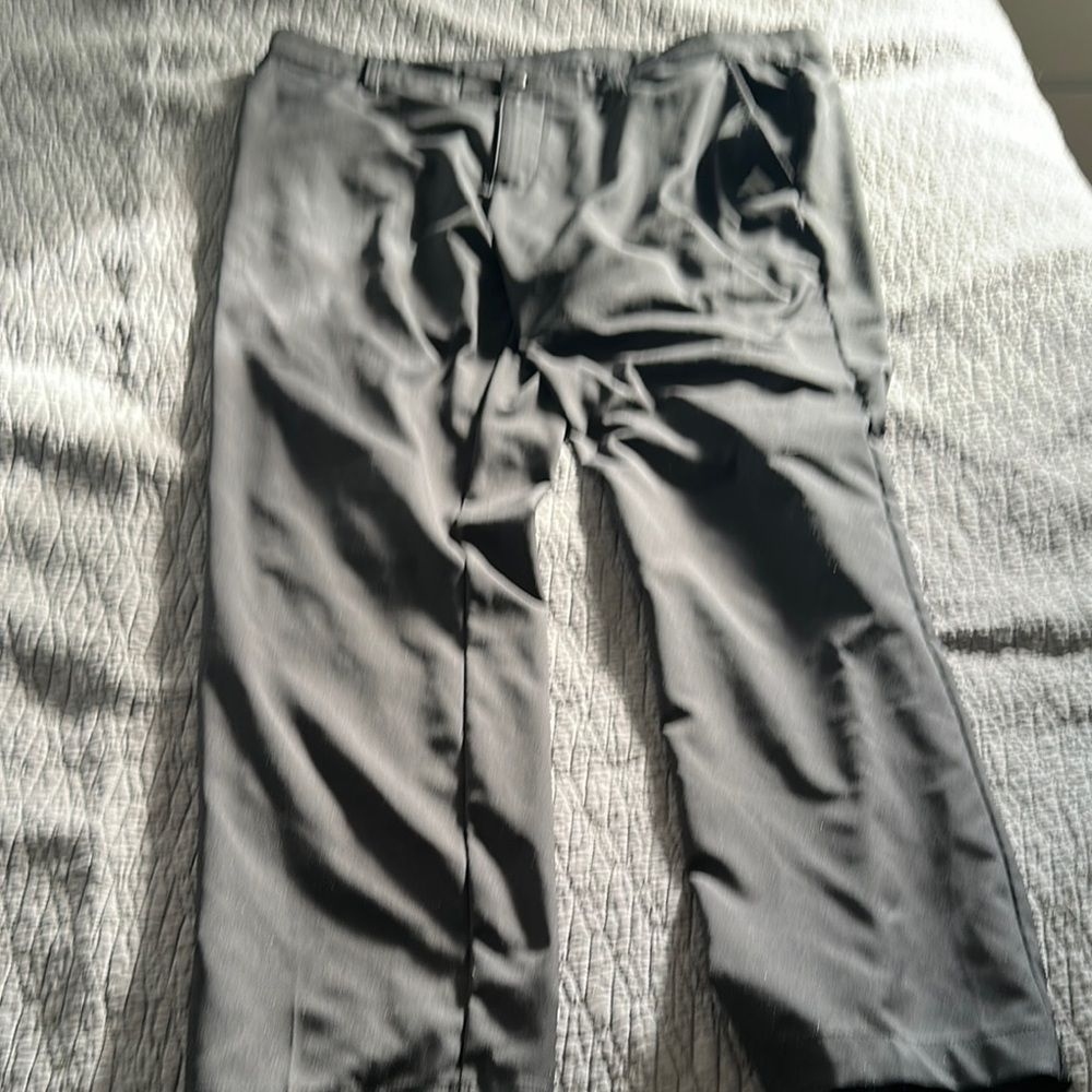 Gray Dress Pants with Straight Leg Design